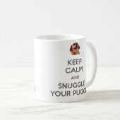 平静を保ち、Puggleのあなたの両面のマグに寄添って下さい コーヒーマグカップ (正面右)
