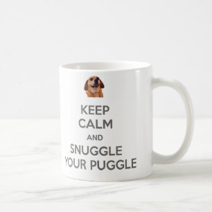 平静を保ち、Puggleのあなたの両面のマグに寄添って下さい コーヒーマグカップ