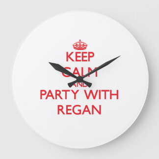 平静を保ち、Reganとパーティを楽しんで下さい ラージ壁時計