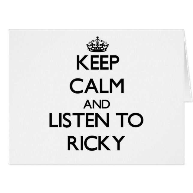 平静を保ち、Rickyに聞いて下さい (正面横)