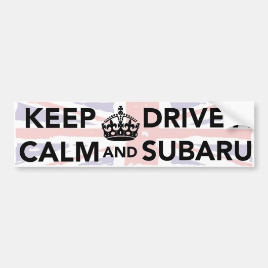 平静を保ち、Subaruのバンパーステッカーを運転して下さい バンパーステッカー (正面)