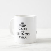 平静を保ち、Tyraに聞いて下さい コーヒーマグカップ (正面左)