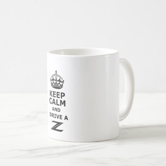 平静を保ち、Zを運転して下さい コーヒーマグカップ (正面右)