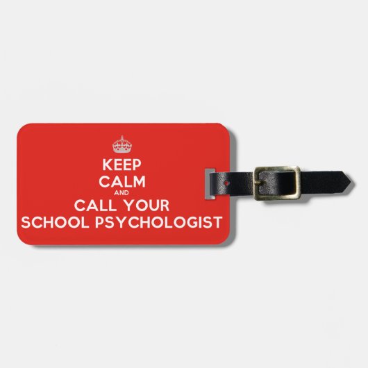 平静を保って下さい及びあなたのSchを呼んで下さい。 Psych。 赤い荷物のラベル ラゲッジタグ (正面横)