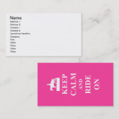 平静を保って下さい及びで乗って下さい(ピンク) 名刺 (正面/裏面)