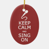 平静を保って下さい及びカスタムな色のオーナメントで歌って下さい セラミックオーナメント (正面)