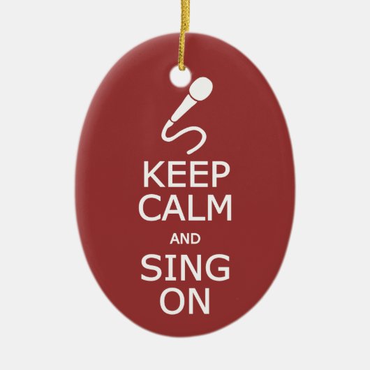 平静を保って下さい及びカスタムな色のオーナメントで歌って下さい セラミックオーナメント (正面)