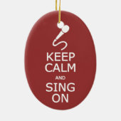 平静を保って下さい及びカスタムな色のオーナメントで歌って下さい セラミックオーナメント (裏面)