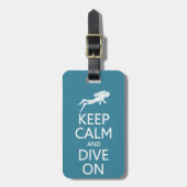 平静を保って下さい及びカスタムな荷物のラベルで潜って下さい ラゲッジタグ (正面縦)