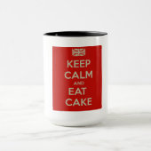 平静を保って下さい及びケーキのマグを食べて下さい! マグカップ (中央)