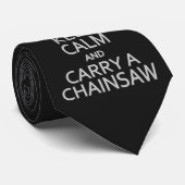 平静を保って下さい及びチェーンソーのタイを運んで下さい ネクタイ (ロール)