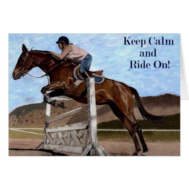 平静を保って下さい及び乗って下さい! 馬のジャンパー (正面横)