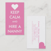 平静を保って下さい及び乳母を雇って下さい 名刺 (正面/裏面)