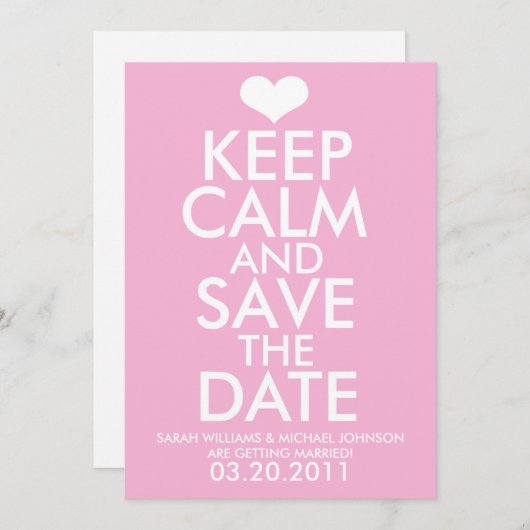 平静を保って下さい及び日付を救って下さい セーブザデート (正面/裏面)