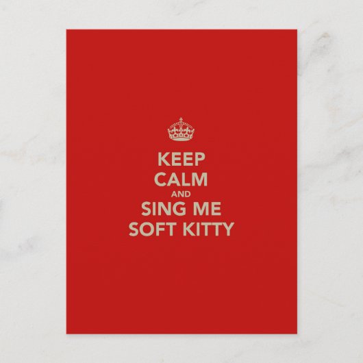 平静を保って下さい及び私に柔らかい子猫を歌って下さい ポストカード (正面)