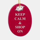 平静を保って下さい及び買物をして下さい セラミックオーナメント (裏面)
