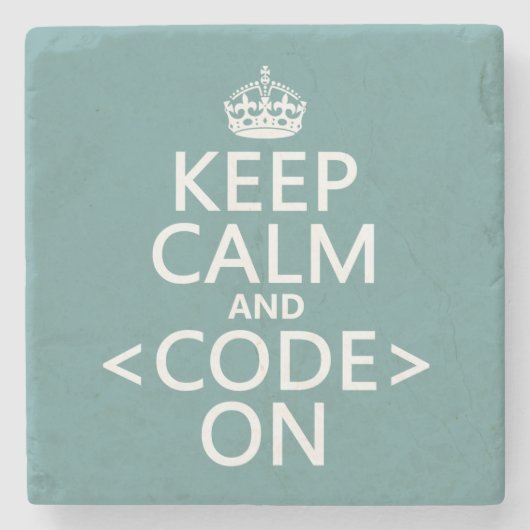 平静を保って下さい <Code> オンすべての色 ストーンコースター (正面)