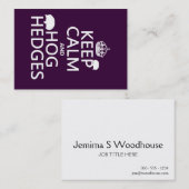 平静を保てばブタは両掛けします(ハリネズミ) (すべての色) 名刺 (正面/裏面)