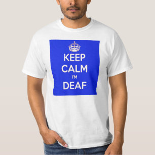 平静を保てば私は耳が聞こえない青です Tシャツ