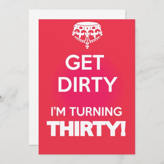 平静を汚れた30保って下さい 招待状 (正面/裏面)