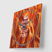 平静を焼けるように暑いベーコンのあなたの文字保って下さい スクエア壁時計 (傾斜)