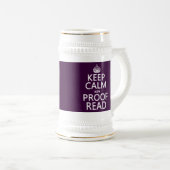 平静を「」校正される保てば(adn) (あらゆる色で) ビールジョッキ (正面右)