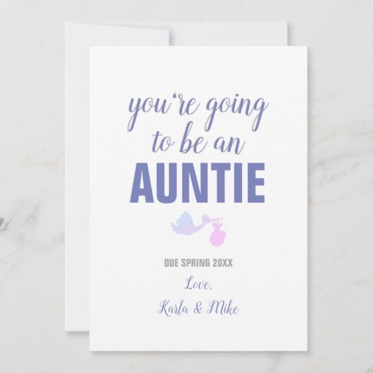 平静をPregnancy Announcement伯母さんあなたは保って下さい 案内状 (裏面)