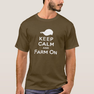 平静及び農場のオン人のTシャツを保って下さい(暗い) Tシャツ