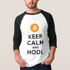 平静及びHODL Bitcoinのワイシャツを保って下さい Tシャツ