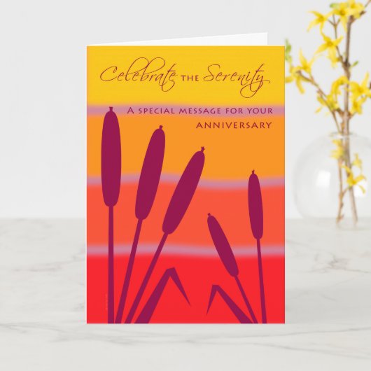 平静12のステップ誕生日か記念日を祝って下さい カード (黄色い花)