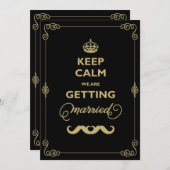 平静2の髭のクラシックなヴィンテージの陽気な結婚式を保って下さい 招待状 (正面/裏面)