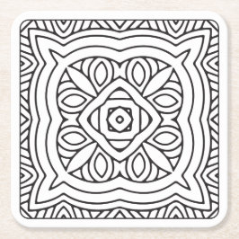 平静DIYの大人の着色の使い捨て可能なコースター スクエアペーパーコースター