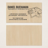 平面図の設計図 |木材の背景 (正面&裏面)