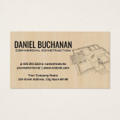 平面図の設計図 |木材の背景 (正面)