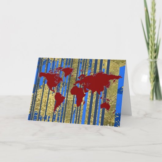 平面圏世界地図 カード (正面)