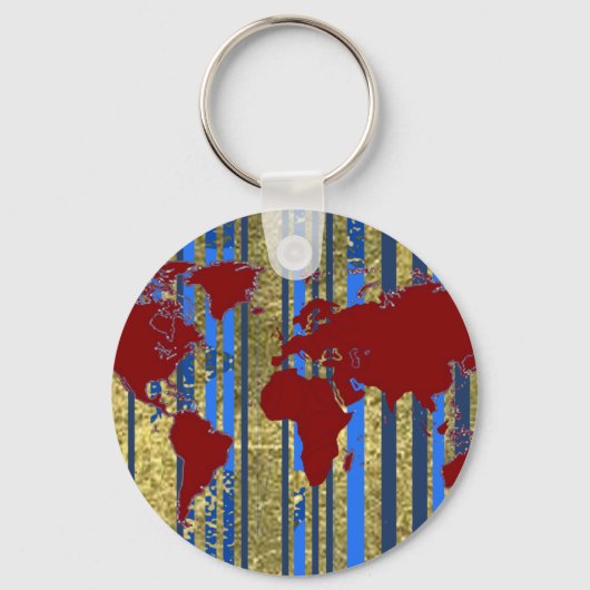 平面圏世界地図 キーホルダー (正面)