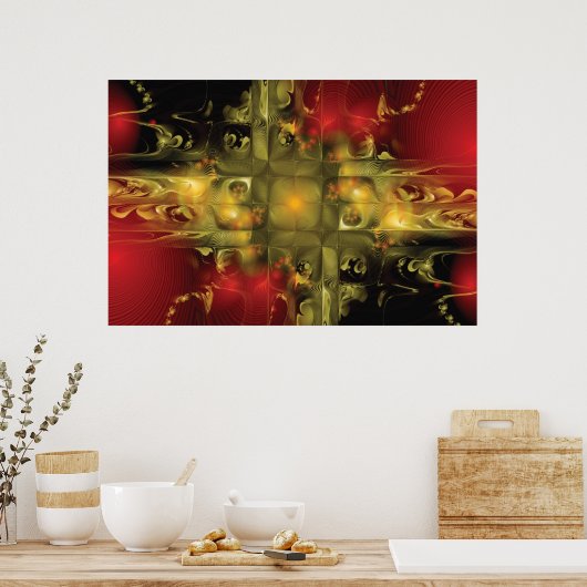 平面圏。 ポスター (キッチン)