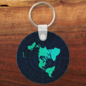 平面地図（正距方位図法） キーホルダー (正面)