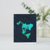 平面地図（正距方位図法） ポストカード (スタンド正面)