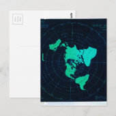 平面地図（正距方位図法） ポストカード (正面/裏面)