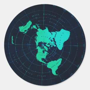 平面地図（正距方位図法） ラウンドシール