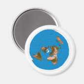 平面地地図 – 正距方位図法 マグネット (正面/裏面)