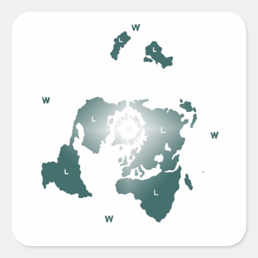 平面地地図、正距方位図等距離地図ゼテティック スクエアシール (正面)