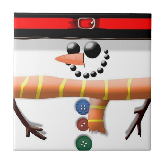 平面状雪だるまセラミックタイル タイル (正面)