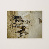 平頭のインディアンのヴィンテージのネイティブアメリカンの戦士 ジグソーパズル (横)