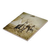 平頭のインディアンのヴィンテージのネイティブアメリカンの戦士 タイル (側面)