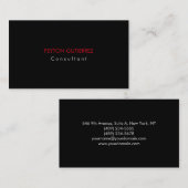 平黒エレガント赤モダンミニマル主義者 名刺 (正面/裏面)