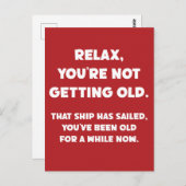 年おもしろいを取ったお爺さんは冗談 ポストカード (正面/裏面)