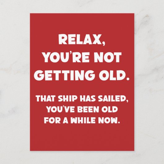 年おもしろいを取ったお爺さんは冗談 ポストカード (正面)