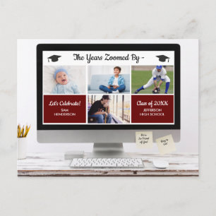 年おもしろい代がズームズームし、写真の卒業パーティー ポストカード